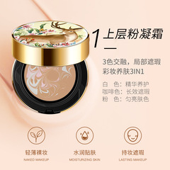CHAFFUL Watery Soft Beauty Box Powder Cream Double Layer Mini Makeup Box with Mirror + Air Cushion