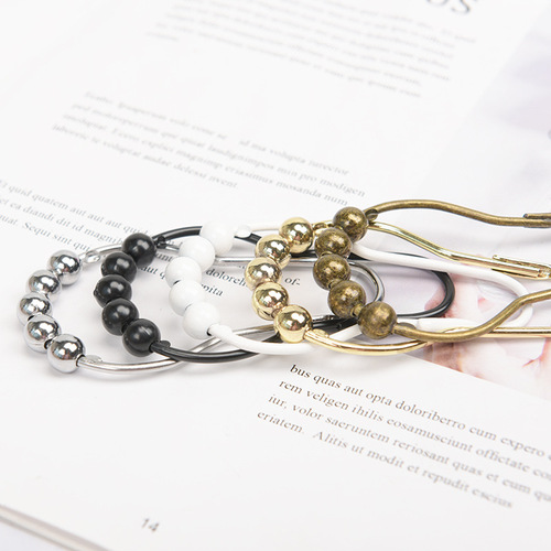 Stainless steel five-bead gourd buckle ball shower curtain ring shower curtain hook curtain buckle curtain hook iron five-bead ring bulk