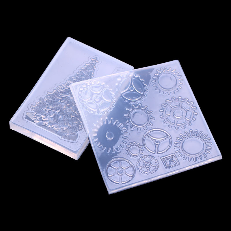 Espejo de cristal AB epoxi Navidad molde árbol Decoración Accesorios Silicona