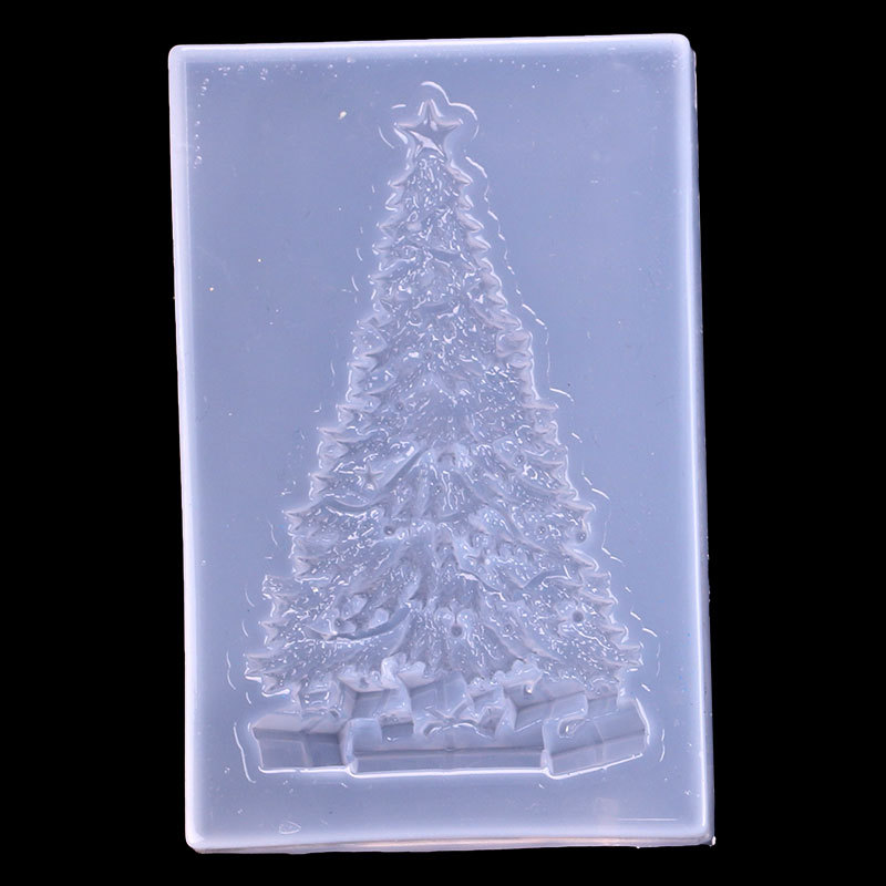 Espejo de cristal AB epoxi Navidad molde árbol Decoración Accesorios Silicona