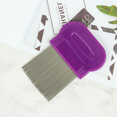 Factory wholesale pet dog grooming comb, stainless steel straight-row fine-toothed detangling flea comb