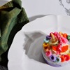 Nordic style Simple white glaze colorful ceramic dining disk Food plate Jianou afternoon refreshment pastry micro flaw