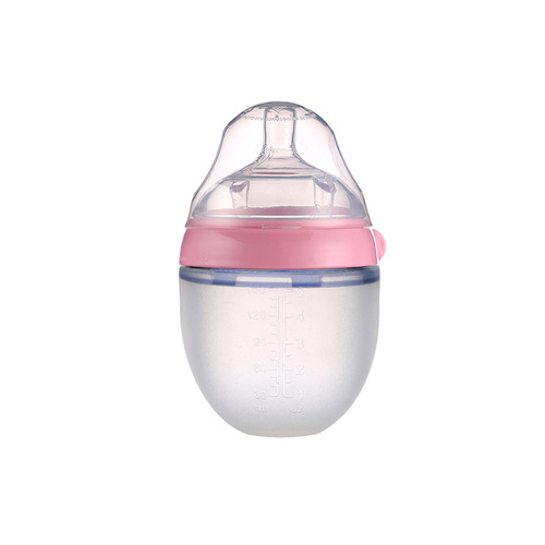 源头厂家跨境美标婴儿奶瓶超宽口径硅胶奶瓶防胀气防摔婴儿奶瓶