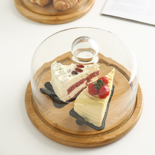 Factory Direct Cake Glass Dome Food Cover Cake Cover Glass Cover Lead-Free Food Grade Transparent Dustproof Cover