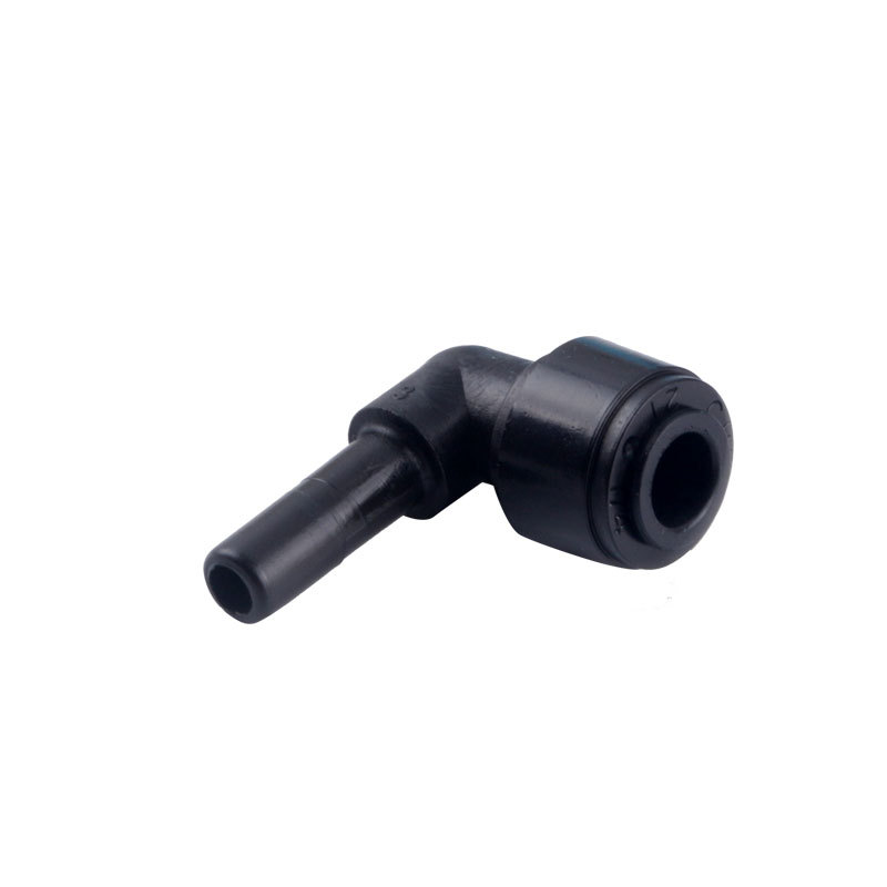 Negro 2 puntos de unión rápida codo selva tropical 2 puntos tubo de agua perno de partición de vidrio abrazadera conjunta tee accesorios purificador de agua