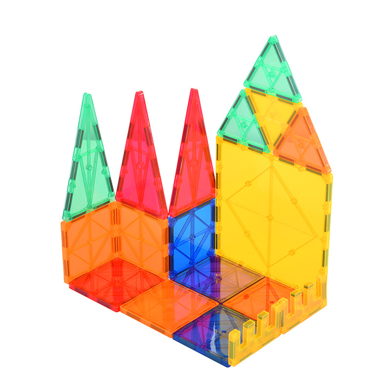 Ventana de color pieza magnética bloques de construcción para niños lezhi bloques de construcción magnéticos 48 piezas caja de color inglés juguetes transfronterizos