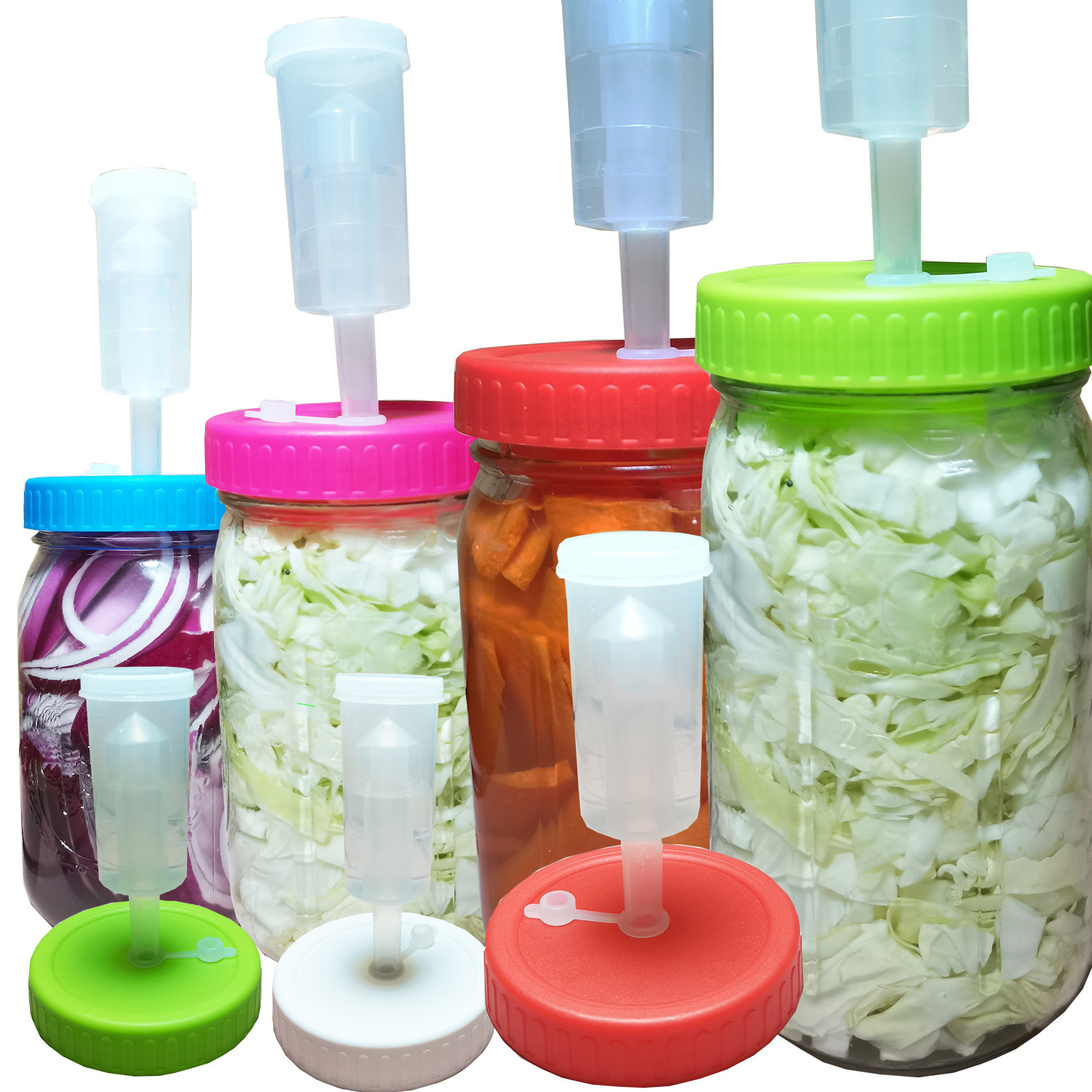 Mason JAR fermentación cubierta válvula de escape unidireccional Mason Cup 70 cubierta de pepinillo 86mm boca ancha Mason botella cubierta de pepinillo