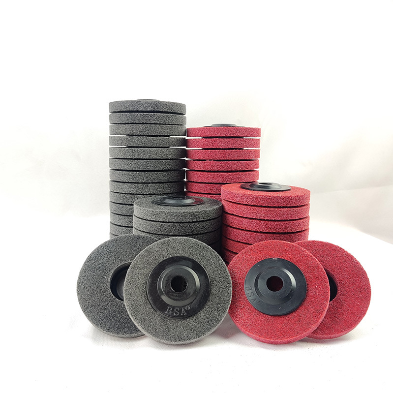 批发美宜光恒兴尼龙轮BSA4寸不织布研磨轮抛光尼龙纤维轮角磨碟片