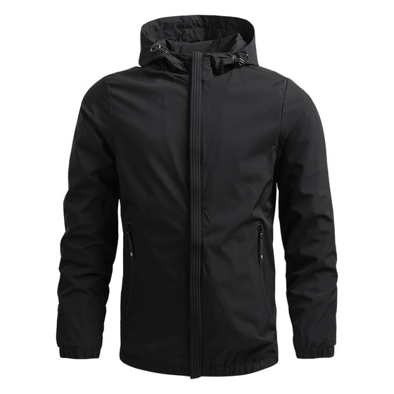Jacket coat spring new Korean casual men's baseball uniform hooded solid color fashion brand men's foreign trade can be standard
