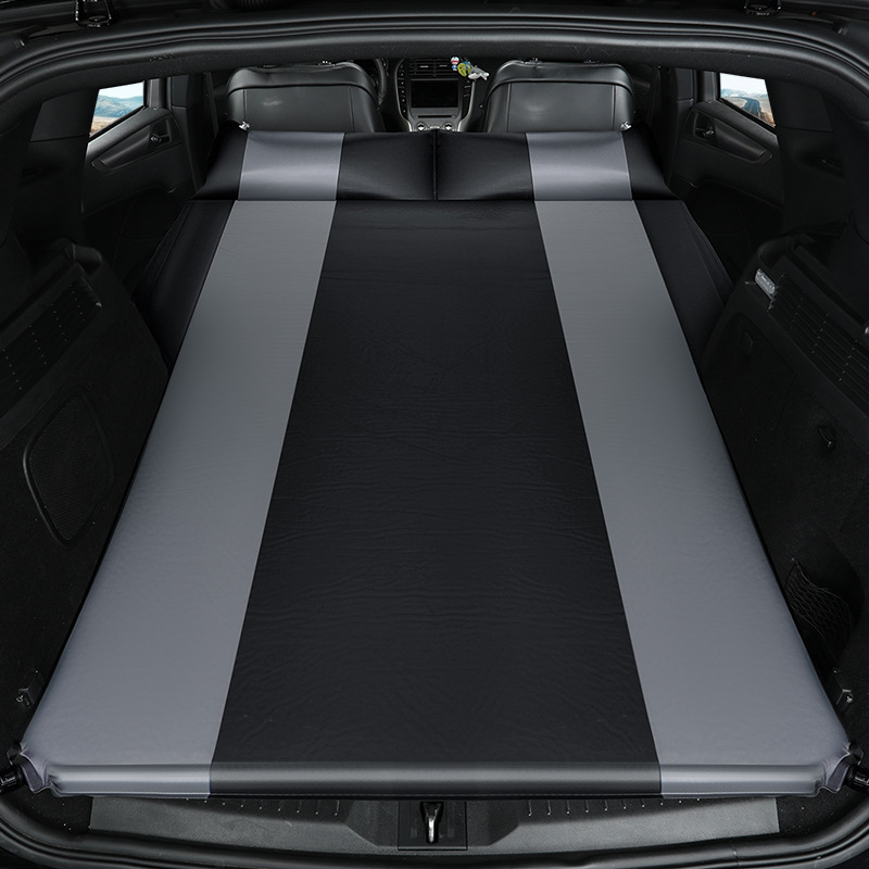 Automatic Inflatable Car, LIHHP Vehicle-mounted inflatable bed - model-b-black-gray-flat-5cm-thick-curved-edge