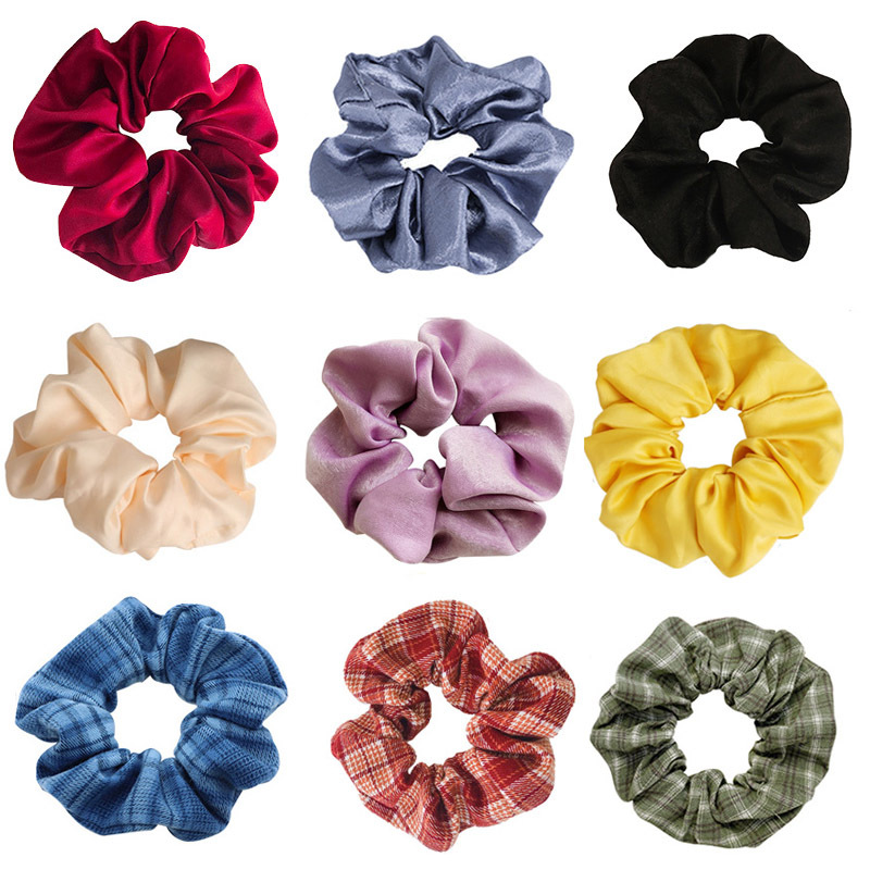 Ju Yiyi mismo estilo negro brillante Banda para el cabello del intestino grueso Simple retro Internet celebridad grasa salchicha ins accesorios para el cabello japonés y coreano cuerda para el cabello para las mujeres