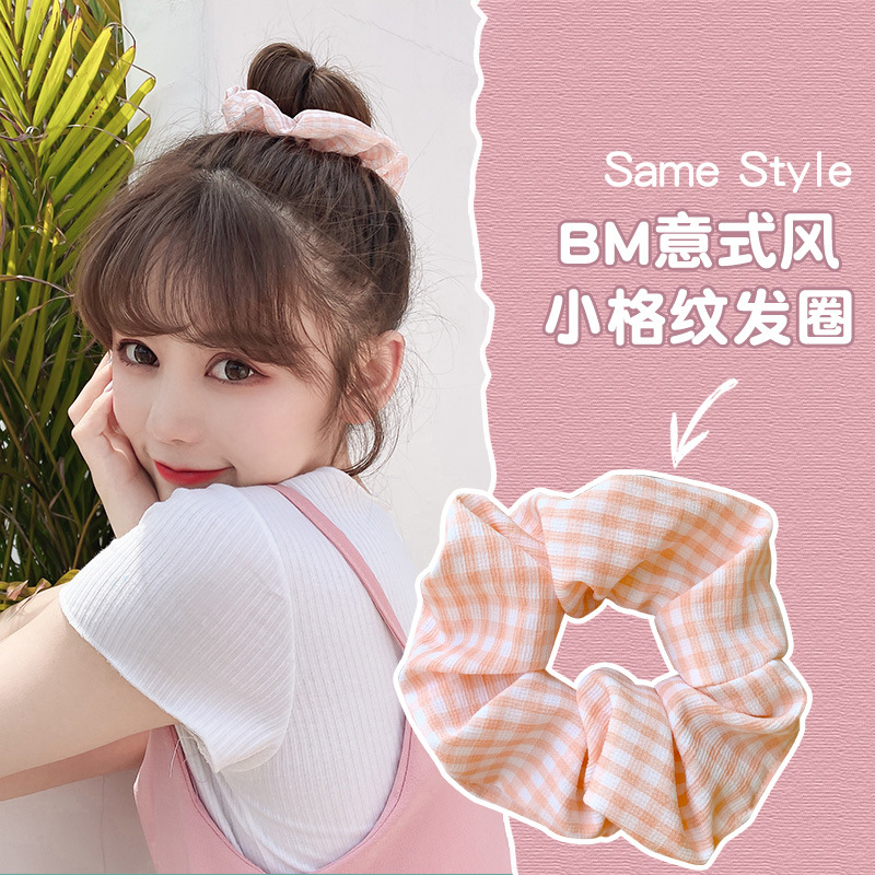 Ju Yiyi mismo estilo negro brillante Banda para el cabello del intestino grueso Simple retro Internet celebridad grasa salchicha ins accesorios para el cabello japonés y coreano cuerda para el cabello para las mujeres