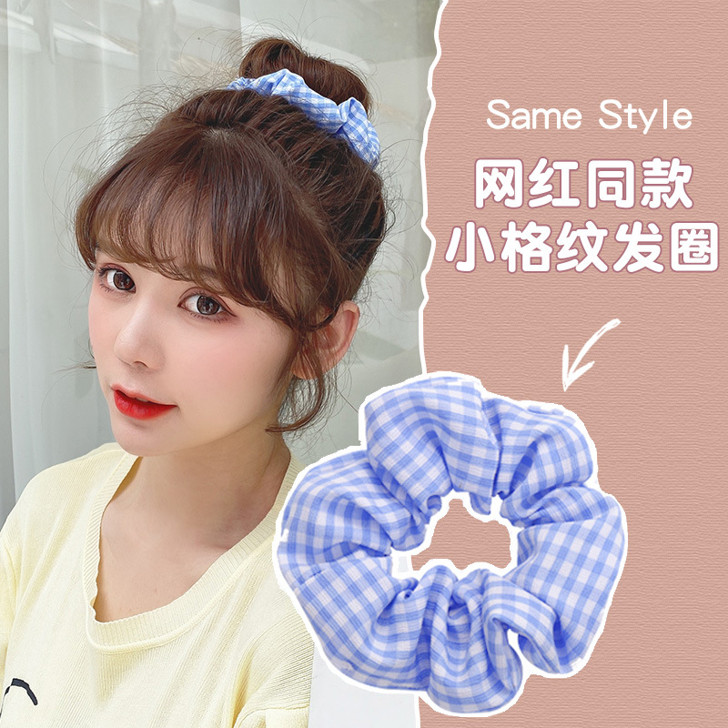 Ju Yiyi mismo estilo negro brillante Banda para el cabello del intestino grueso Simple retro Internet celebridad grasa salchicha ins accesorios para el cabello japonés y coreano cuerda para el cabello para las mujeres