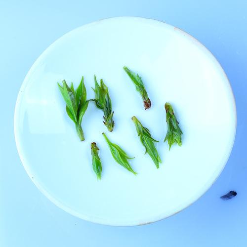 Early Spring Tender Buds from Qingshan Mountains, Lush Greenery, Rice Sprout and Flower Buds from High Mountains in Sichuan, Small Leaf Kuding Tea, Loose Leaf, Mawontong