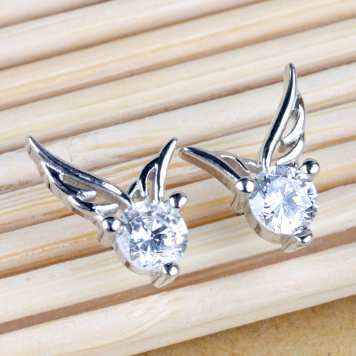 Amazon ebay triangle fashion earrings Korean angel wing earrings jewelry fashion wing earrings for women