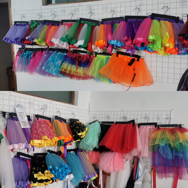 Amazon transfronterizo caliente-Venta de malla para niños falda de tutú niños grandes niñas falda de arco iris Falda de baile rendimiento de baile