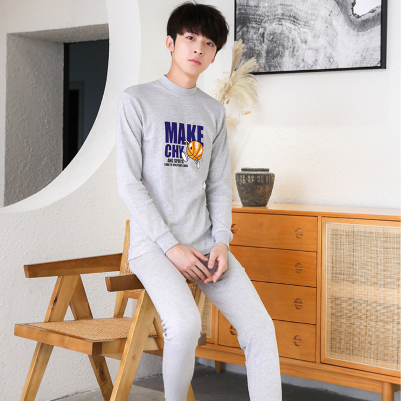 9-24 años de edad conjunto de ropa interior juvenil medio y grandes niños ropa de otoño pantalones largos traje suéter de algodón ropa interior térmica