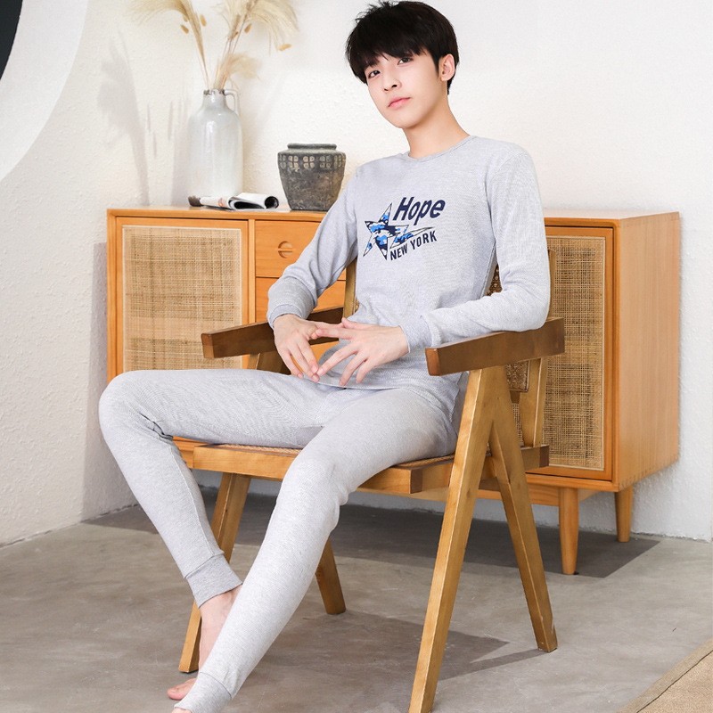 9-24 años de edad conjunto de ropa interior juvenil medio y grandes niños ropa de otoño pantalones largos traje suéter de algodón ropa interior térmica