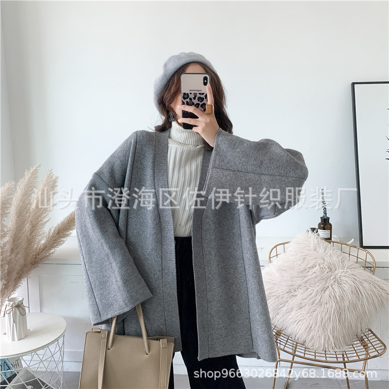 [Manufacturer-Made] 2025 Spring and Autumn New Women's Knitted Cardigan Sweater Coat, Mid-Length, Loose, Long-Sleeved, Lazy Style