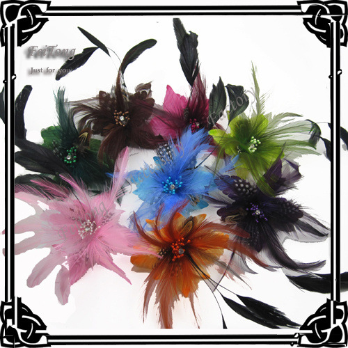 Flower Accessories, Handmade Crystal Ostrich Feathers, Flower Headdress Accessories, Elegant Corsage, Clothing Accessories Wholesale