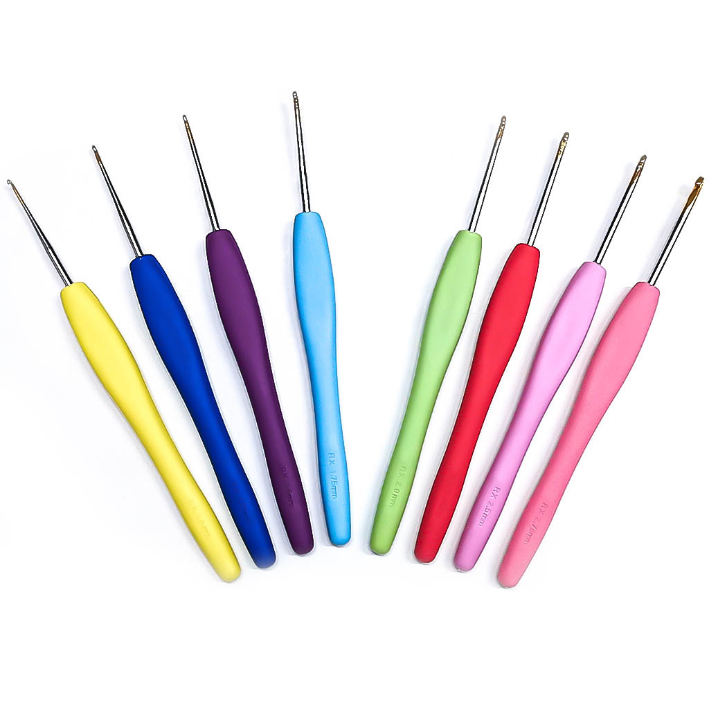 Herramientas de tejer suéter aguja de encaje fino suave mango crochet imitación ambigua crochet un conjunto de 8 bolsas