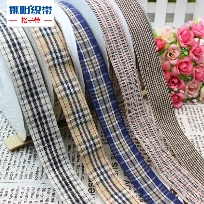1,6 cm Plaid cinta embalaje de regalo cinta de estilo británico ropa accesorios textiles DIY tocado accesorios para el cabello cinta