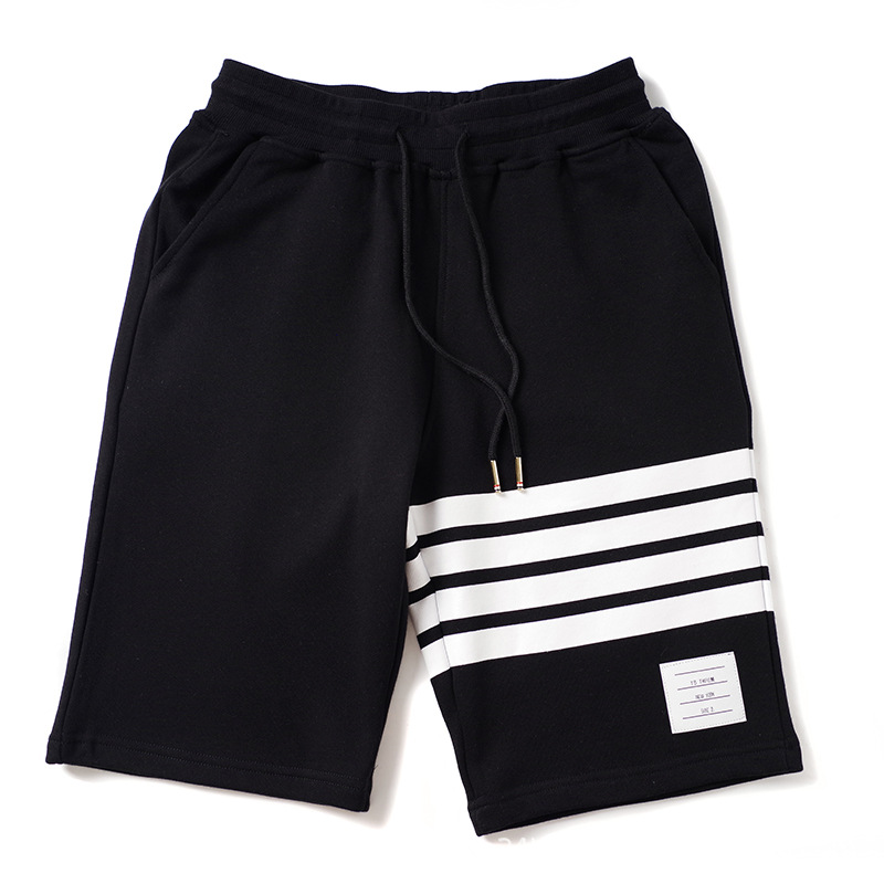 Factory direct TB new printed 4-stripe white stripe casual pants, five-point pants, trendy men's mid-length pants, couple's pants, women's pants, special price.