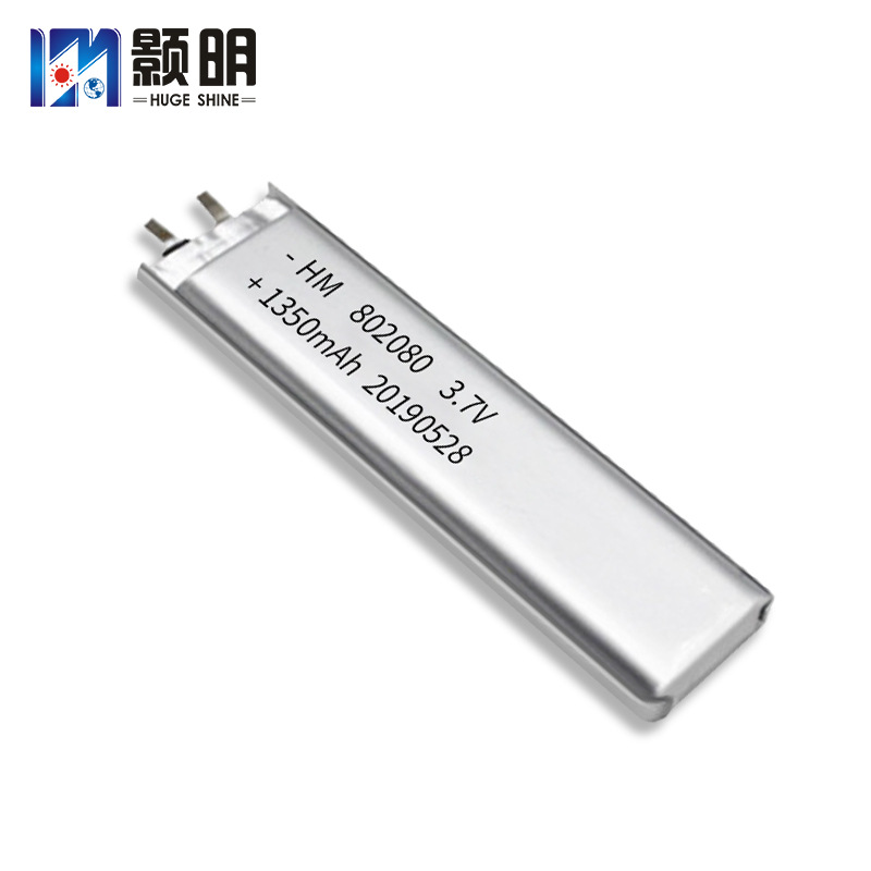802080高温聚合物电池80℃放电1350mah录音笔行车记录仪高温电池