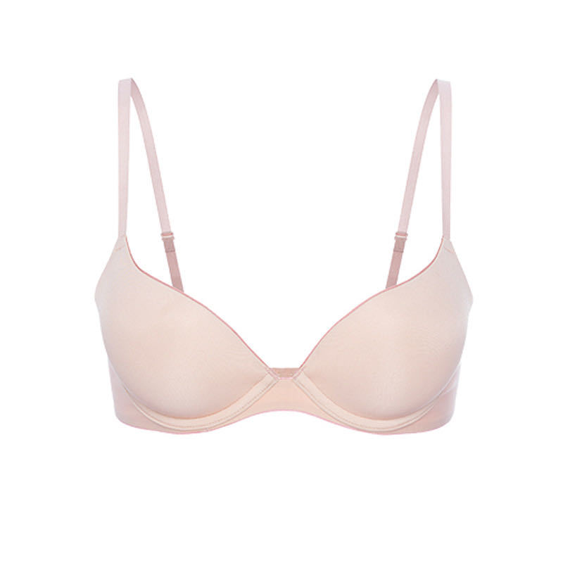 Ventas directas de fábrica anti-expansión externa brillante ropa interior sin costuras color sólido colección de pecho pequeño empuje hacia arriba soporte superior sujetador lateral