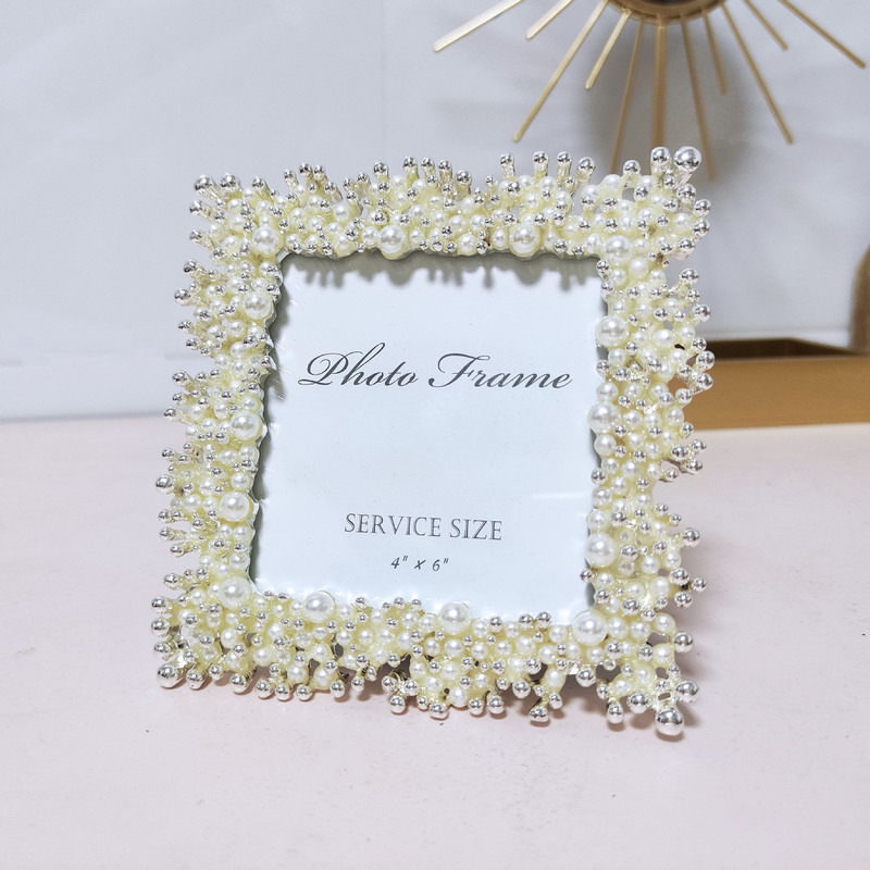 Japanese high-end photo frame table 3 inch 5 inch 6 inch 7 inch Pearl metal table exquisite wedding light luxury style