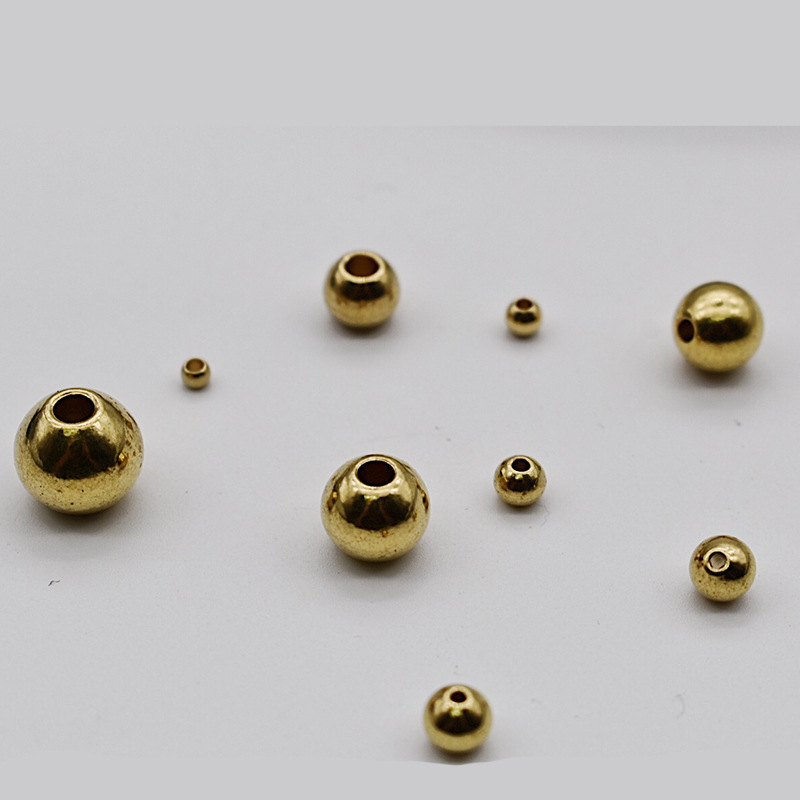 Copper Round Beads Light Beads Beaded Chain Necklace Hand Beaded Pendant DIY Buddha Beads Jewelry Accessories