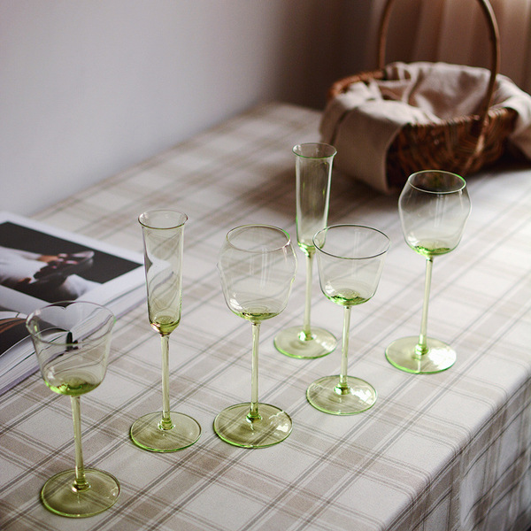 High quality green wineglass