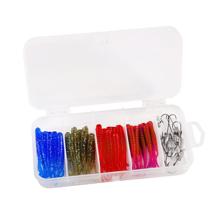 50 unidades de agua de mar de agua dulce multifuncional gusano suave cebo falso Luya cebo suave Venta caliente RAÍZ DE PESCA cebo traje de cabeza de plomo