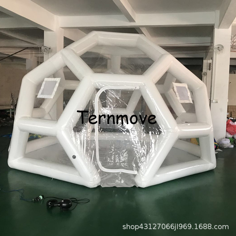 充气足球室外展览透明白色野营帐篷屋闭气休息民宿soccer tent