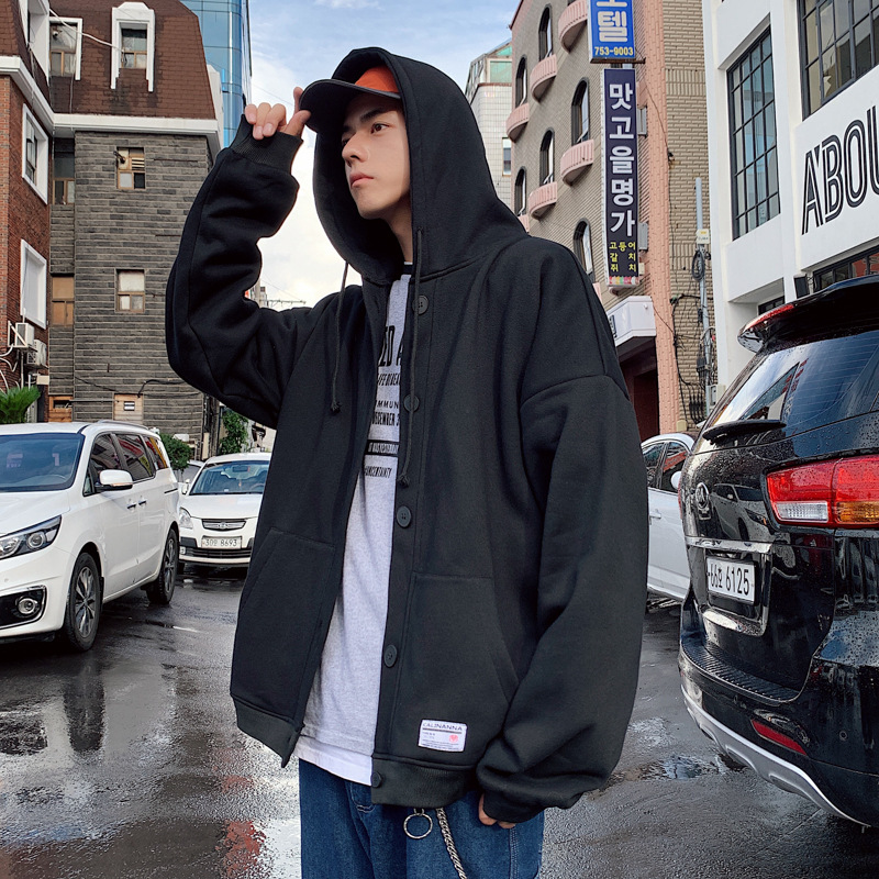 コート男性春秋新作男性帽子付きカジュアルジャケット男性野球服カーディガン