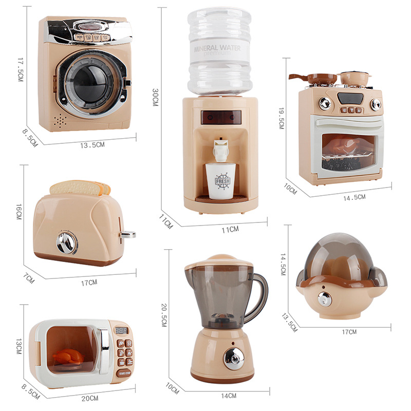 Juego de simulación para niños casa cocina electrodomésticos juguetes dispensador de agua grande exprimidor electrodomésticos juguetes de traje