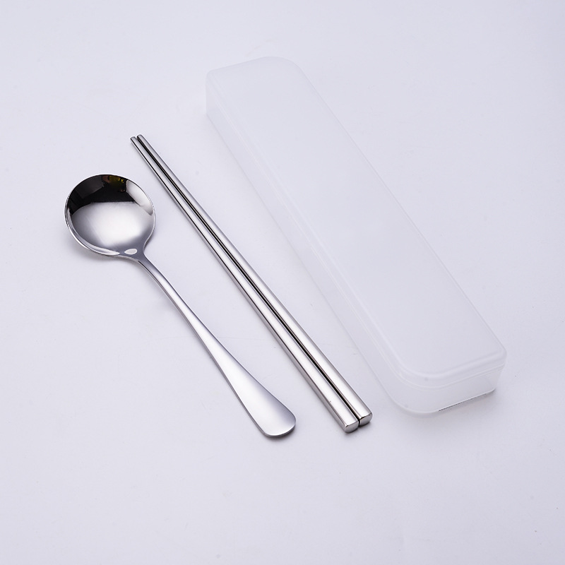 Convenient tableware, chopsticks, fork, spoon, set, (Physicals), 3 piece set, color