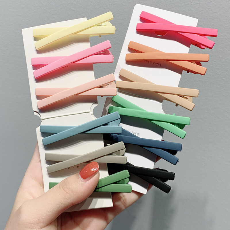 INS Internet celebridad simple horquilla esmerilada cruzada Corea del Sur clip lateral de color flequillos clip chica todo partido horquilla accesorios para el cabello