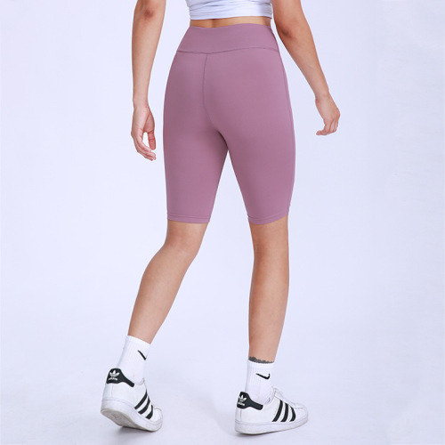 Women's Summer and Autumn New High-Waisted Yoga Shorts, European and American Sports Fitness Shorts, Nudity Thigh-Lifting High-Elastic Tight Pants