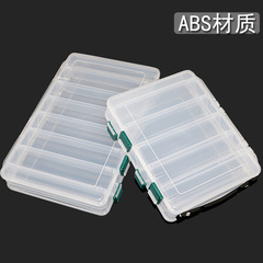 Double-sided wooden shrimp box, transparent with handle, lure box, fishing gear accessories box, bait and hook storage box, fishing tool box