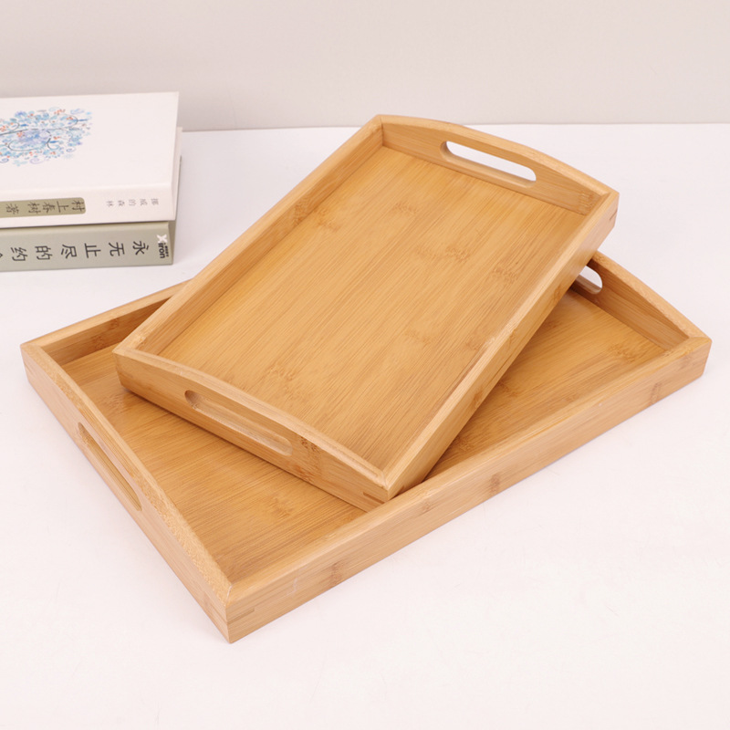 Home bamboo wooden tray portable binaural tray hotel bamboo wooden tray water Cup tray dry bubble tray