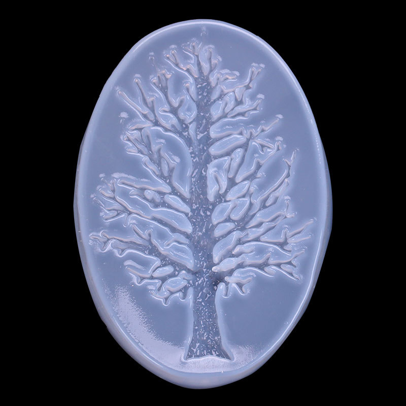 Espejo DIY epoxi molde llavero colgante pequeño árbol corona con agujero cuentas joyería accesorios decorativos