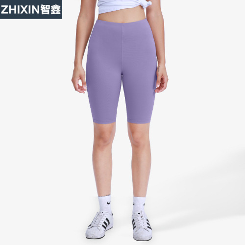 Women's Summer and Autumn New High-Waisted Yoga Shorts, European and American Sports Fitness Shorts, Nudity Thigh-Lifting High-Elastic Tight Pants