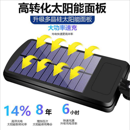 New Outdoor Solar Street Light Human Body Sensing Garden Wall Lamp Smart Remote Control Fence LED COB Small Street Light 