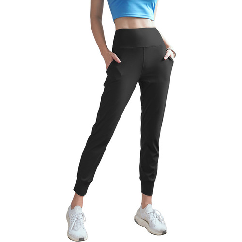 2024 Nude Feeling Skin Friendly Large Size Leg-locking Sports Pants Women's Loose Running Fitness Quick-Drying High-Waist Nine-Point Yoga Pants