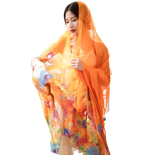 Stylish chiffon scarf for women, gauze scarf, beach scarf, women's autumn shawl scarf