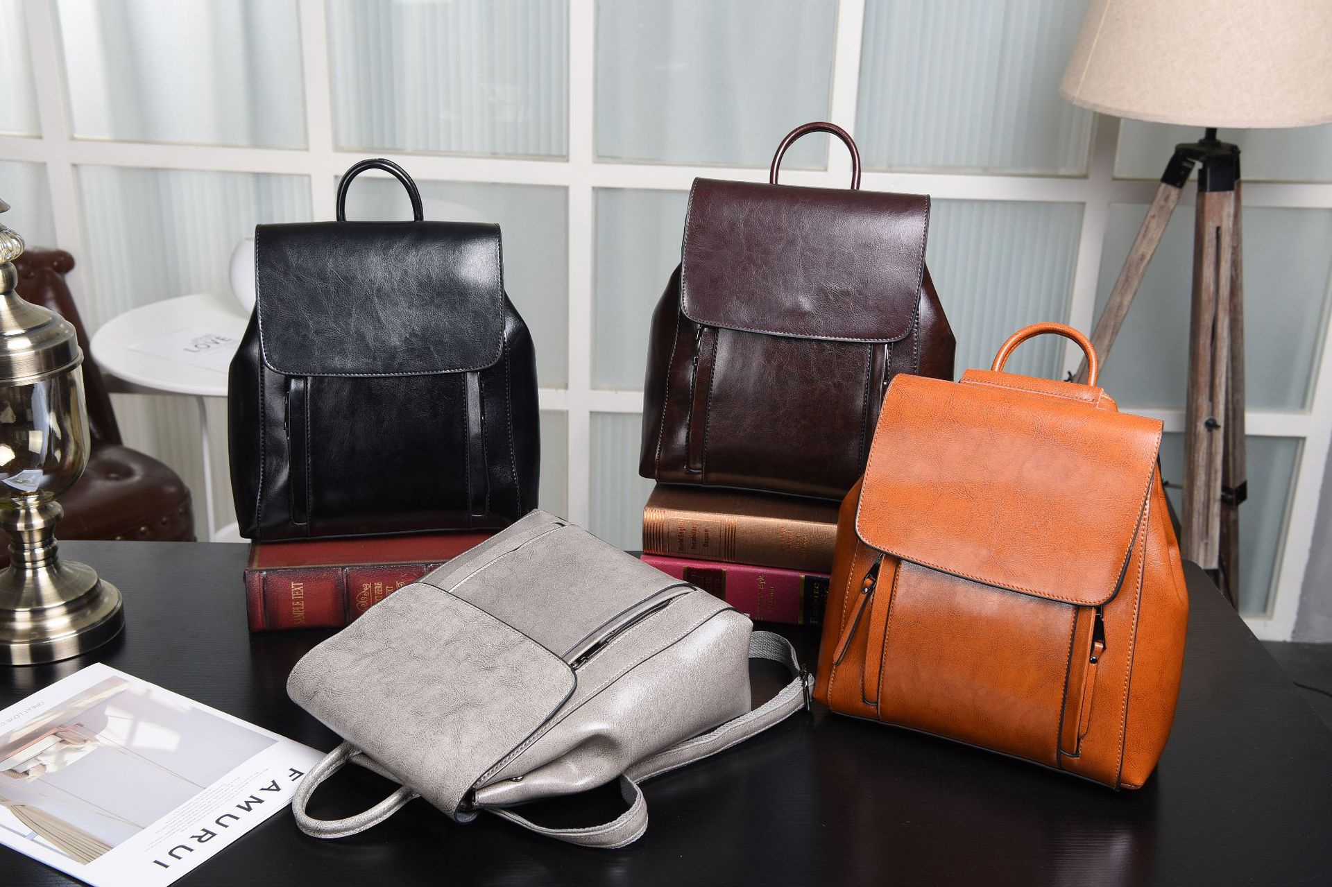 Women's Backpack, High-quality Genuine Leather Large Capacity Multi Interval Student Backpack, Can Be Slung Over One Shoulder._voghion.com