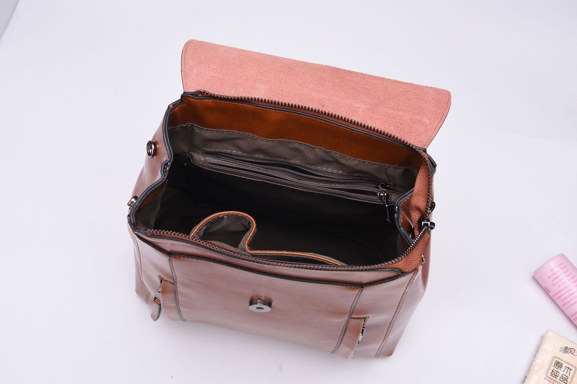 Women's Backpack, High-quality Genuine Leather Large Capacity Multi Interval Student Backpack, Can Be Slung Over One Shoulder._voghion.com