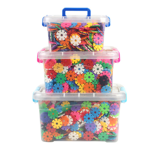 Large snowflakes children's building blocks plastic toys 2-3-6-8 years old educational boys and girls baby assembly assembly