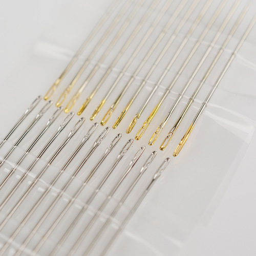 Side-opening gold tail and silver tail no-threading needle, blind needle, no-threading hand sewing needle, embroidery needle, sewing needle